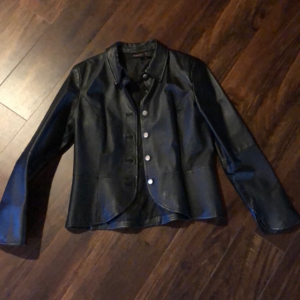 Black leather jacket